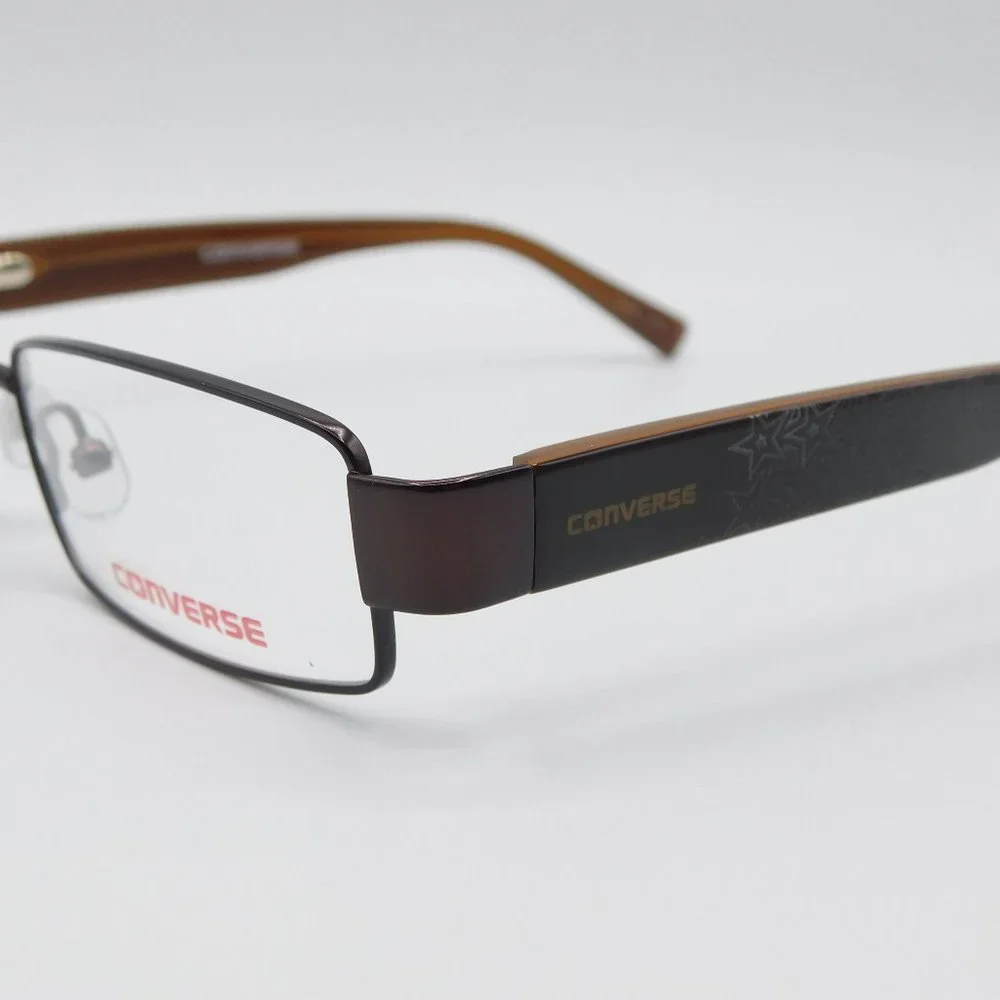 NEW CONVERSE WAIT FOR ME BROWN KIDS TEEN Rectangle EYEGLASSES FRAME 49-1…